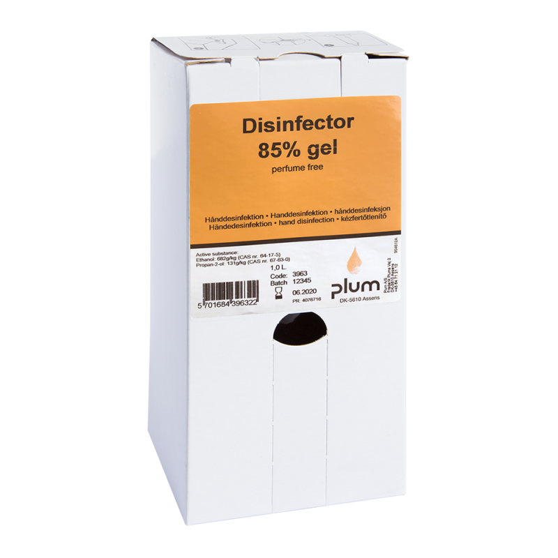Plum Disinfector 85% - 1000 ml Bag-in-Box - wirksames viruzides Hände-Desinfektionsmittel hygienische Handdesinfektion Desinfektion ( Viruzid ) Covid-19
